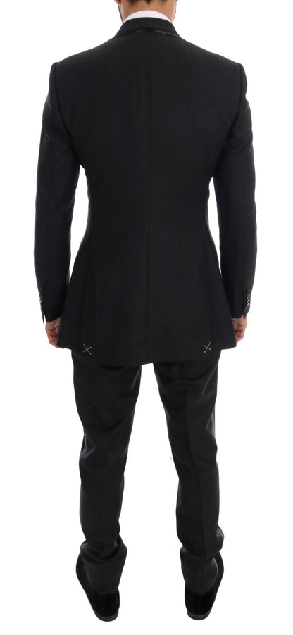 Dolce & Gabbana Gray Wool Double Breasted 3 Piece Suit