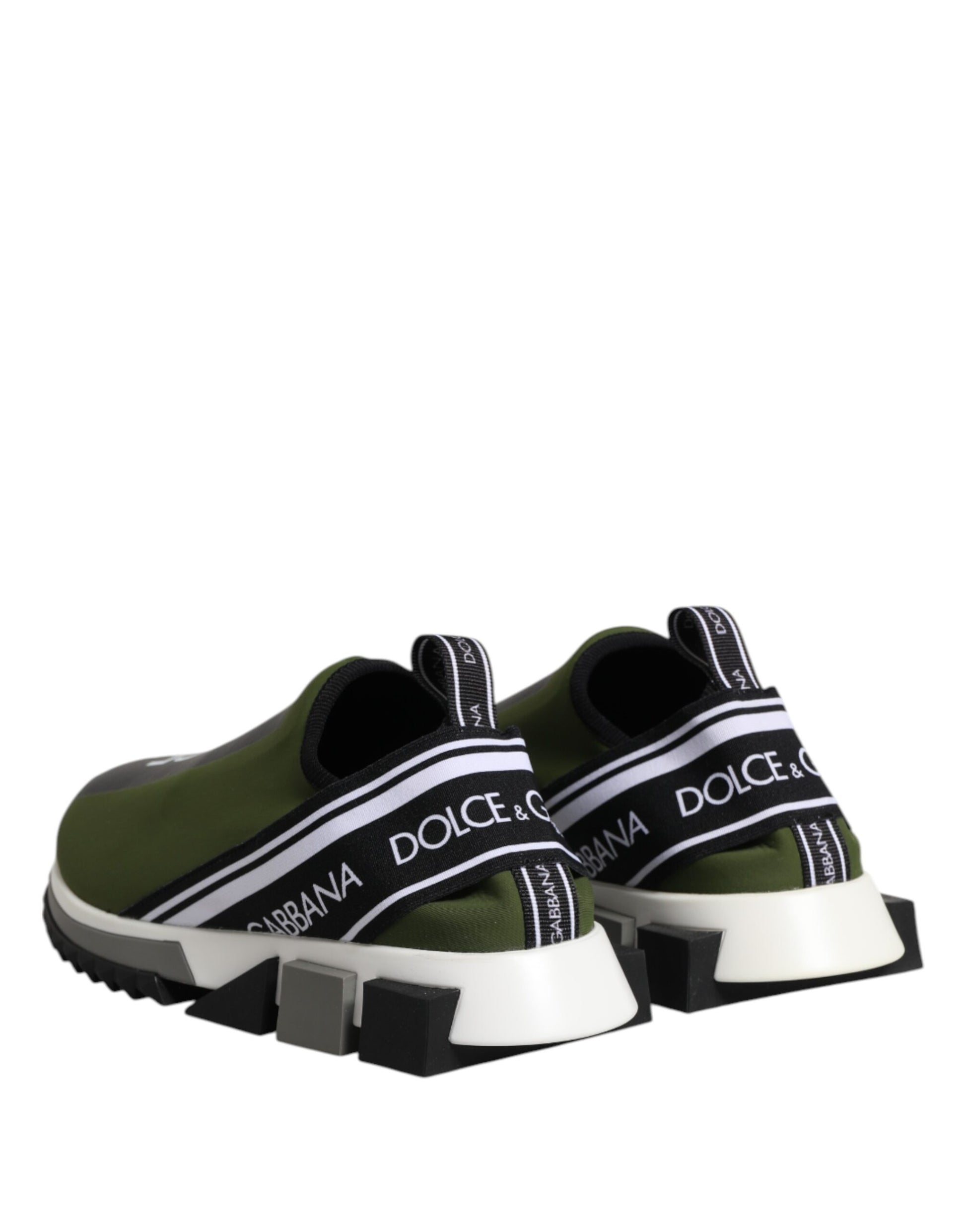 Dolce & Gabbana Green Black Slip On Sorrento Sneakers Shoes