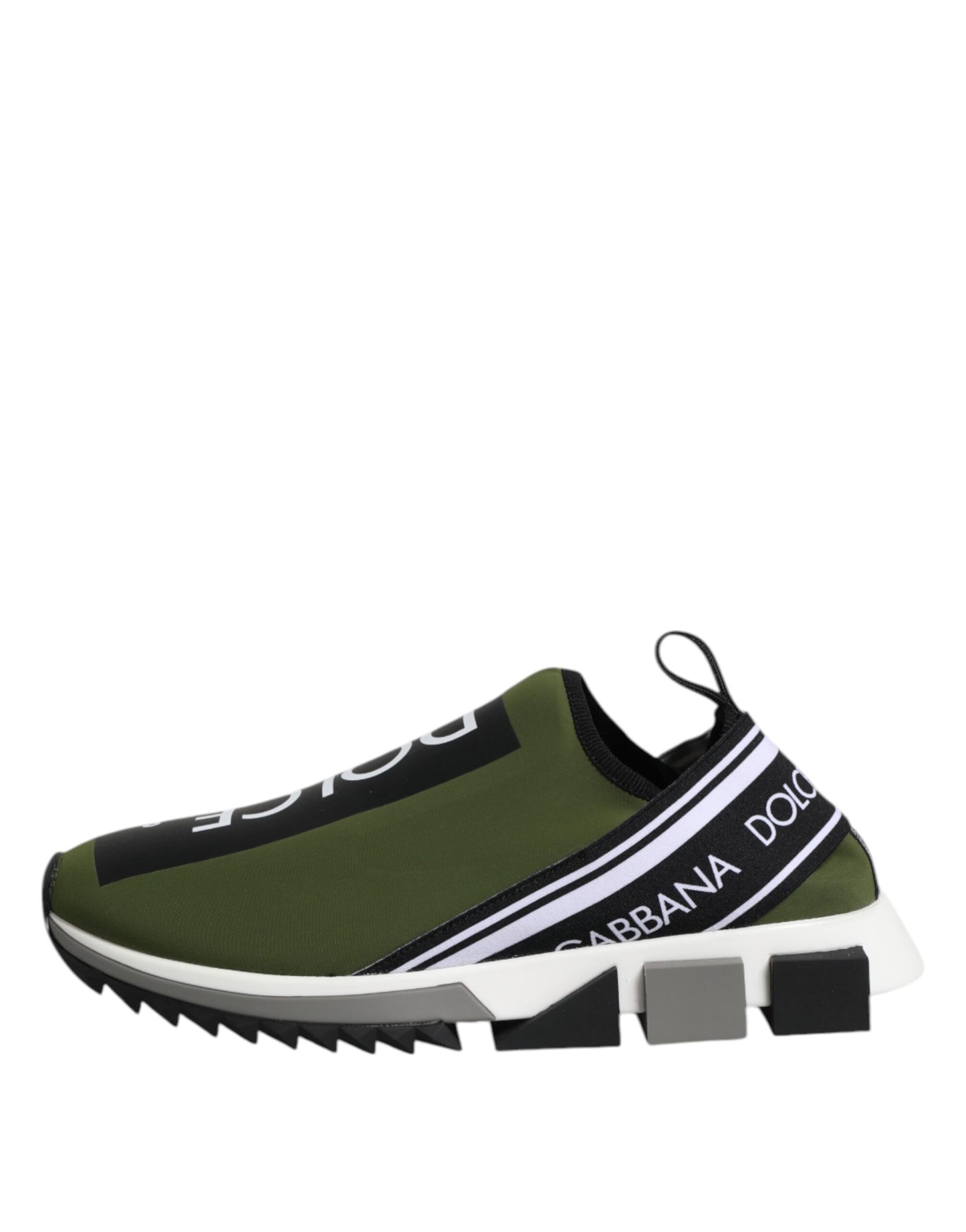 Dolce & Gabbana Green Black Slip On Sorrento Sneakers Shoes