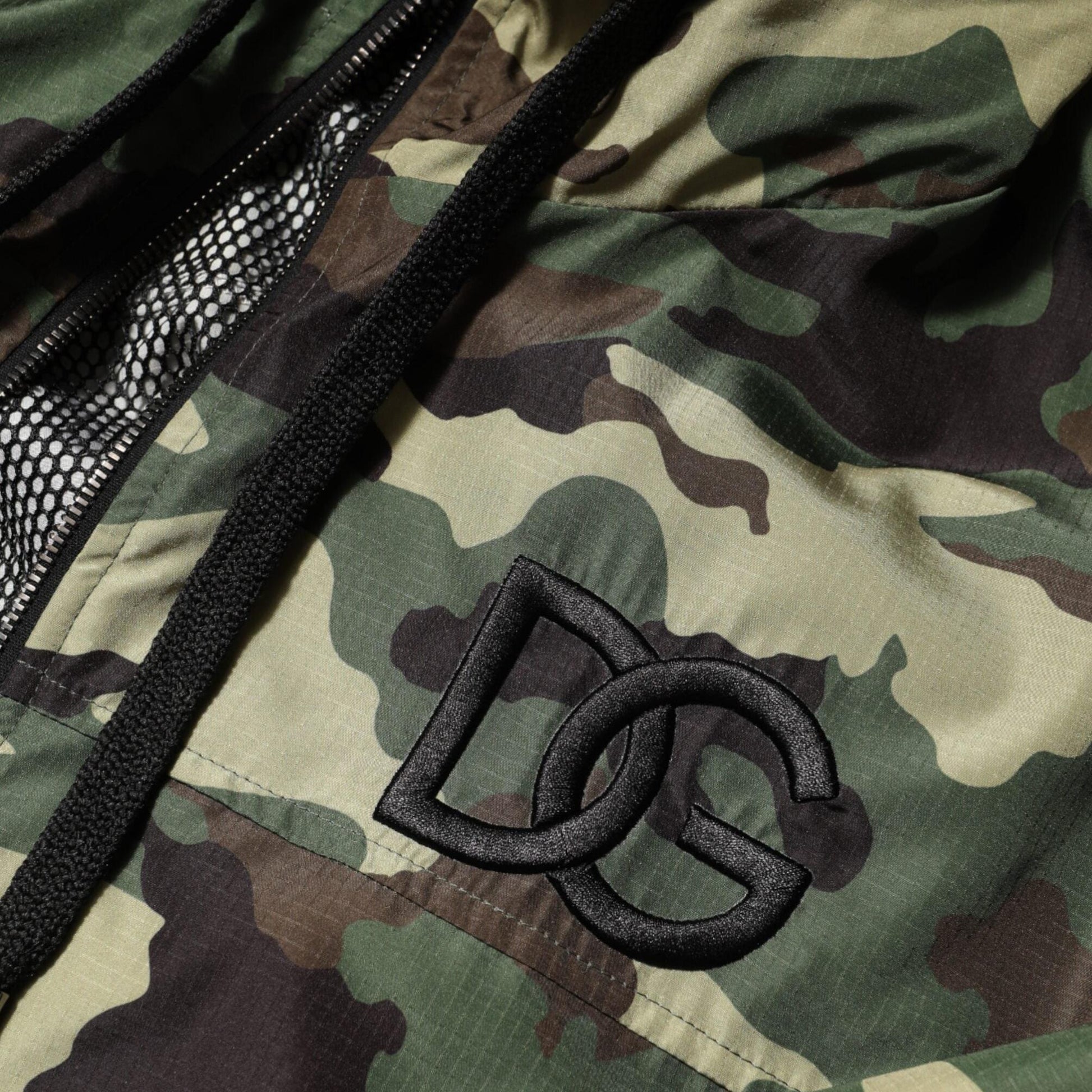 Dolce & Gabbana Green Camouflage Hooded Sweatshirt Jacket