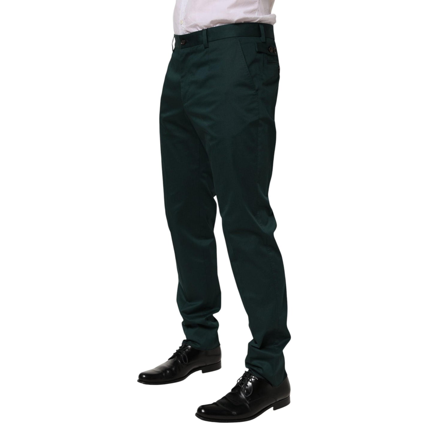 Dolce & Gabbana Green Cotton Formal Dress Men Trouser Pants