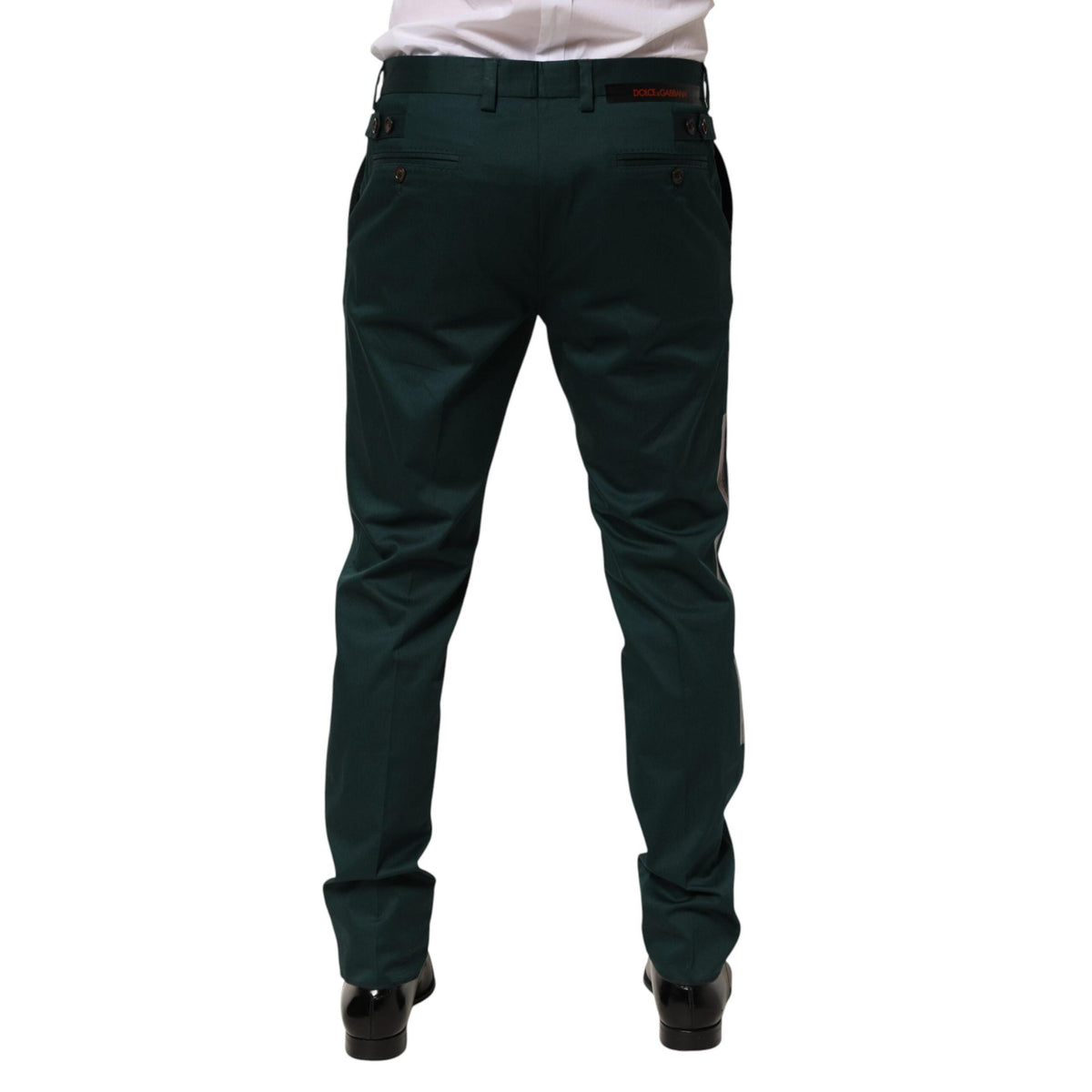 Dolce & Gabbana Green Cotton Formal Dress Men Trouser Pants