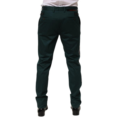 Dolce & Gabbana Green Cotton Formal Dress Men Trouser Pants