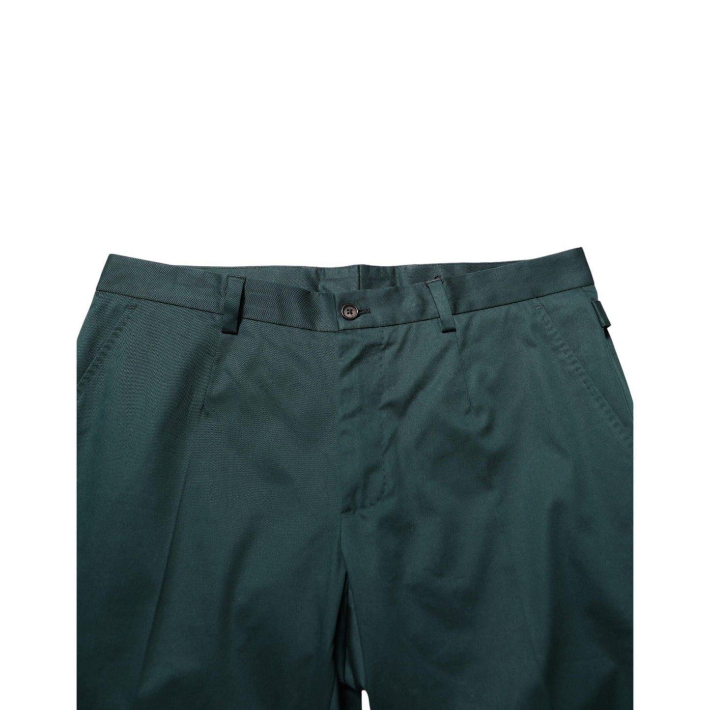 Dolce & Gabbana Green Cotton Formal Dress Men Trouser Pants