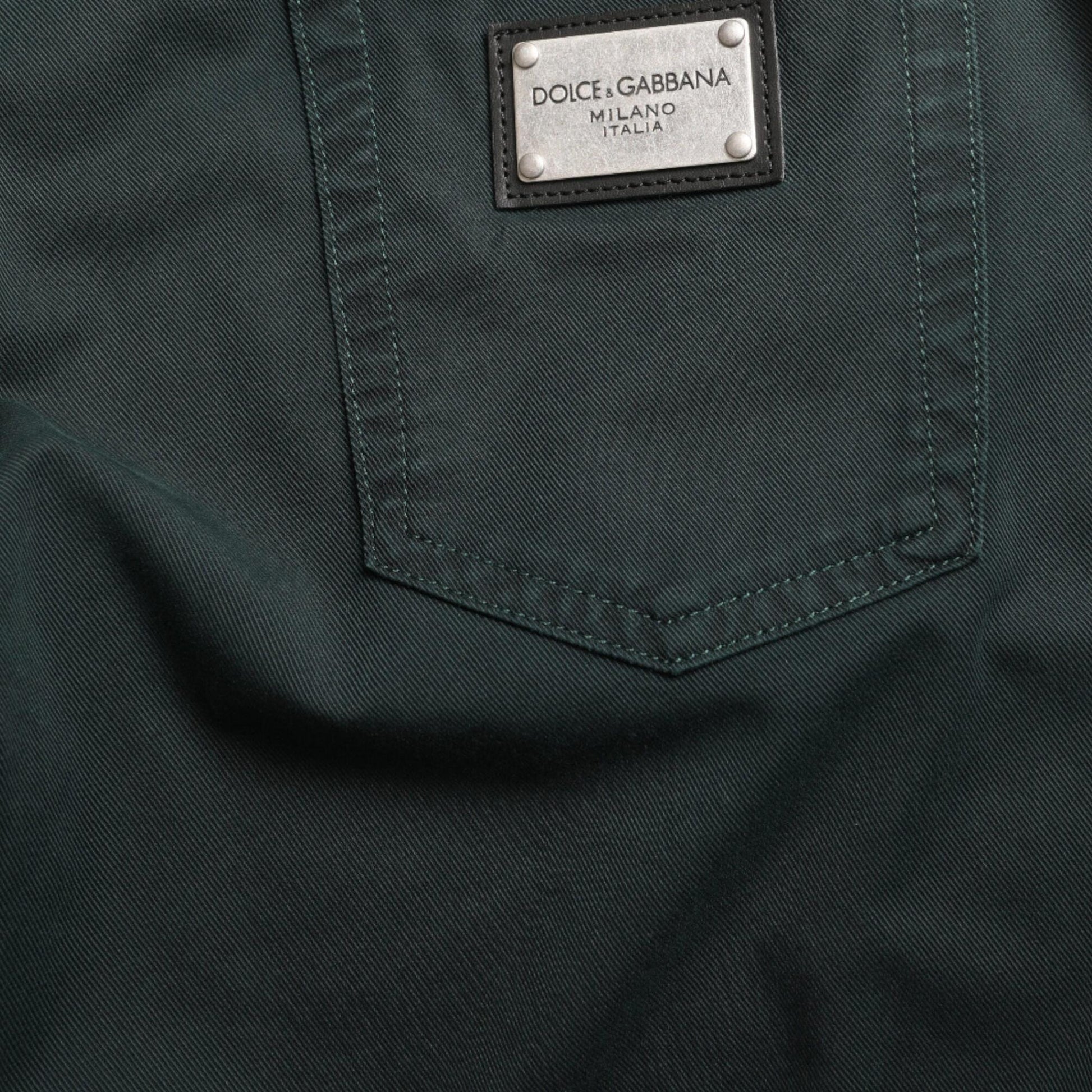 Dolce & Gabbana Green Cotton Stretch Skinny Men Denim Jeans