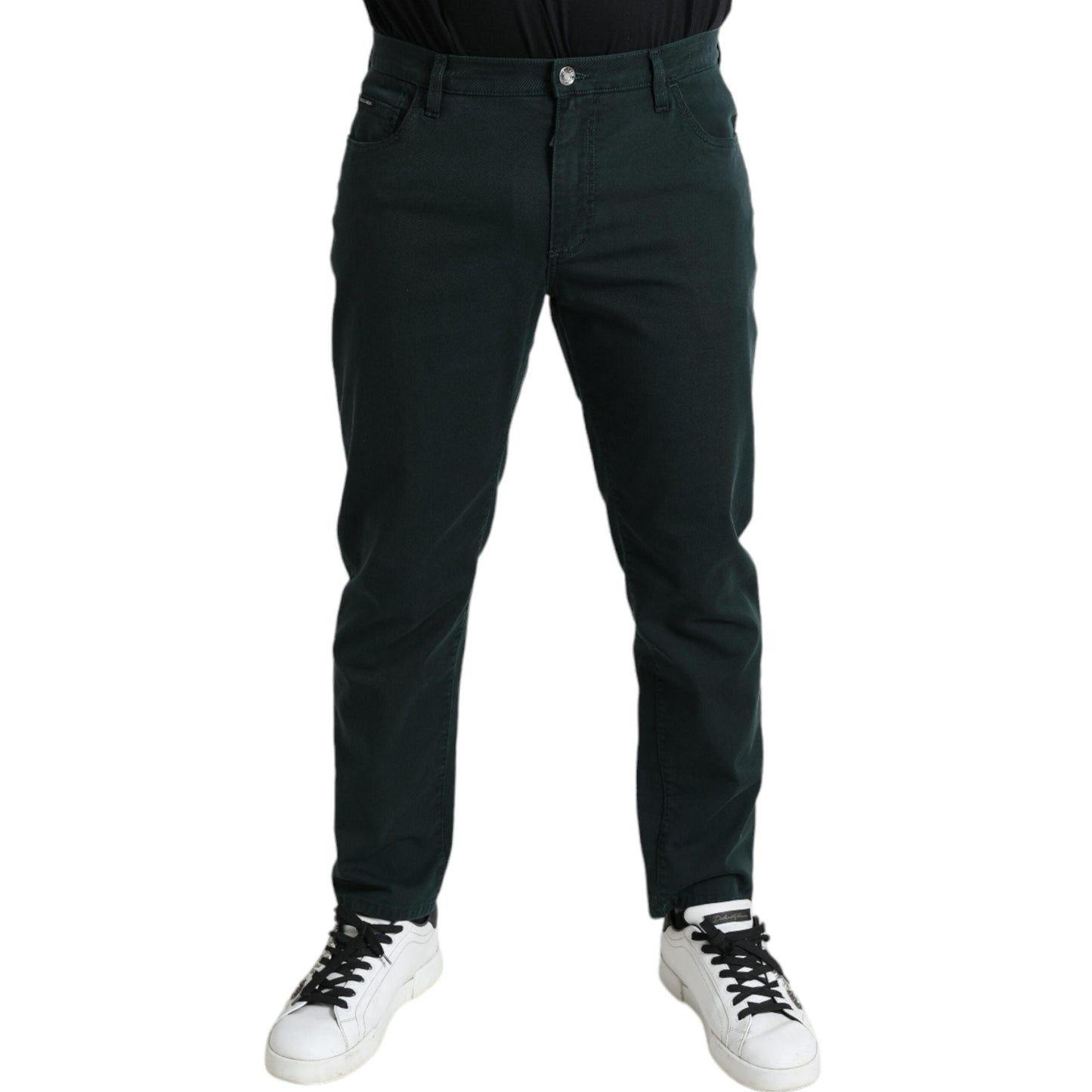 Dolce & Gabbana Green Cotton Stretch Skinny Men Denim Jeans