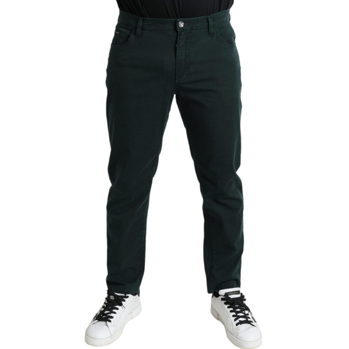 Dolce & Gabbana Green Cotton Stretch Skinny Men Denim Jeans