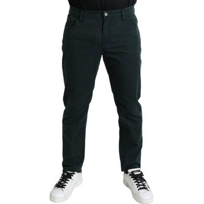 Dolce & Gabbana Green Cotton Stretch Skinny Men Denim Jeans