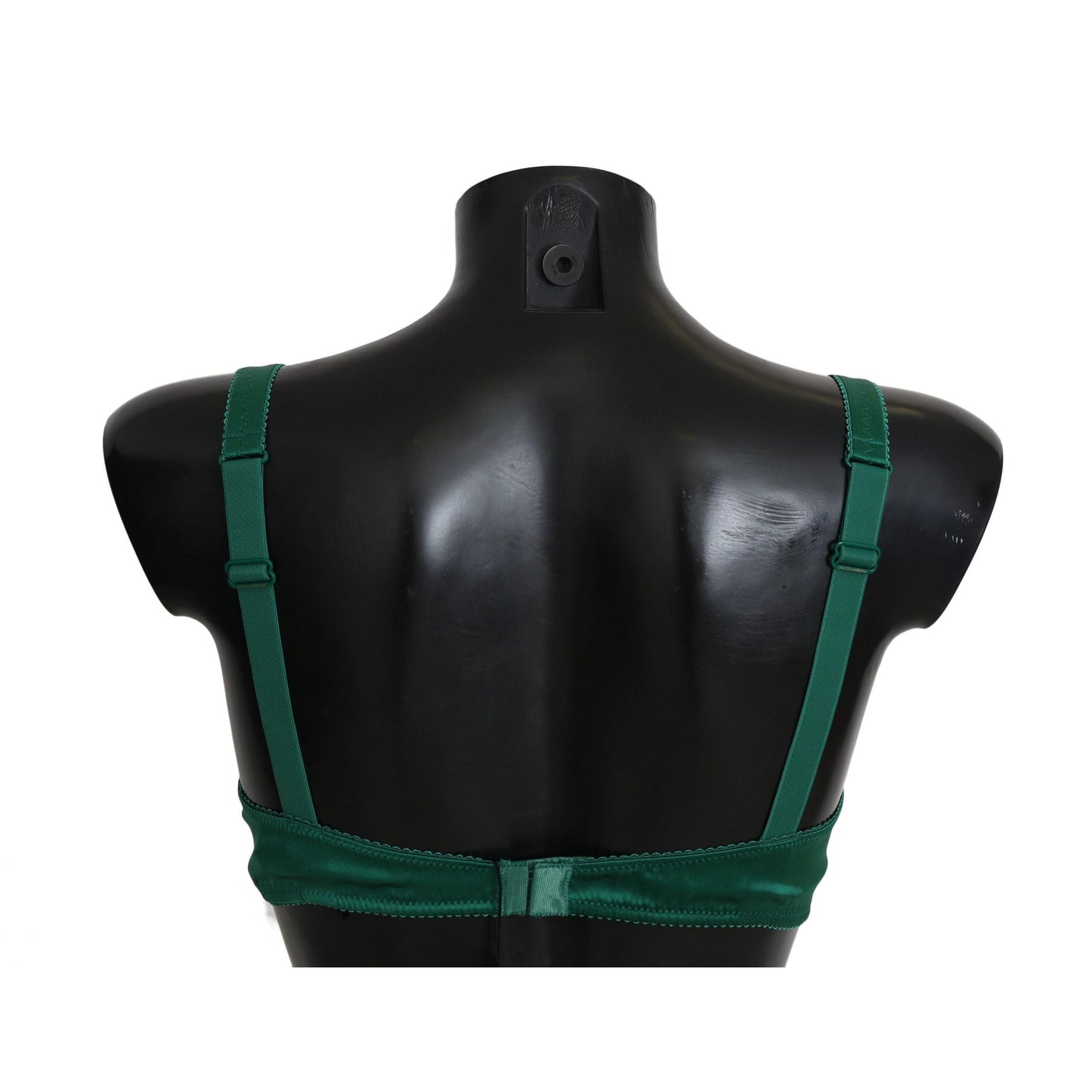 Dolce & Gabbana Green Silk Stretch Floral Lace Bra Underwear