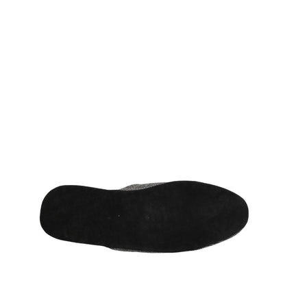 Dolce & Gabbana Grey Herringbone Cashmere Red Slippers Shoes
