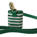 Dolce & Gabbana Grøn Læder Strap Guld Metal Logo Airpods Case-Modeoutlet