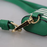 Dolce & Gabbana Grøn Læder Strap Guld Metal Logo Airpods Case-Modeoutlet