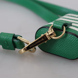 Dolce & Gabbana Grøn Læder Strap Guld Metal Logo Airpods Case-Modeoutlet