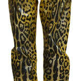 Dolce & Gabbana Gul Leopard Bomuld Straight Denim Jeans-Modeoutlet