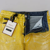 Dolce & Gabbana Gul Leopard Bomuld Straight Denim Jeans-Modeoutlet