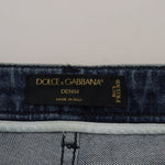 Dolce & Gabbana Gul Leopard Bomuld Straight Denim Jeans-Modeoutlet