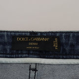 Dolce & Gabbana Gul Leopard Bomuld Straight Denim Jeans-Modeoutlet