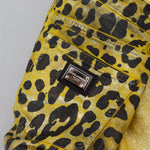 Dolce & Gabbana Gul Leopard Bomuld Straight Denim Jeans-Modeoutlet