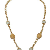 Dolce & Gabbana Guld Tone Krystal Logo Halskæde Smykke-Modeoutlet