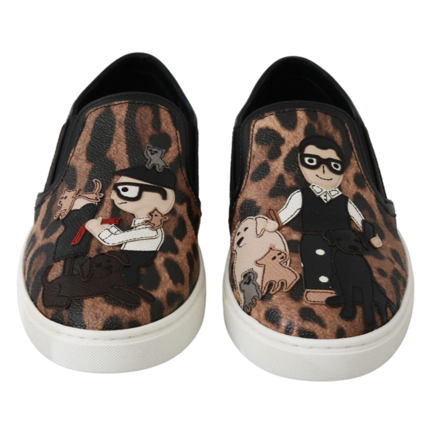 Dolce & Gabbana Leather Leopard #dgfamily Loafers Shoes