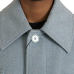 Dolce & Gabbana Light Blå Uld Button Trench Coat Jakke & Frakke-Modeoutlet