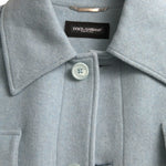 Dolce & Gabbana Light Blå Uld Button Trench Coat Jakke & Frakke-Modeoutlet