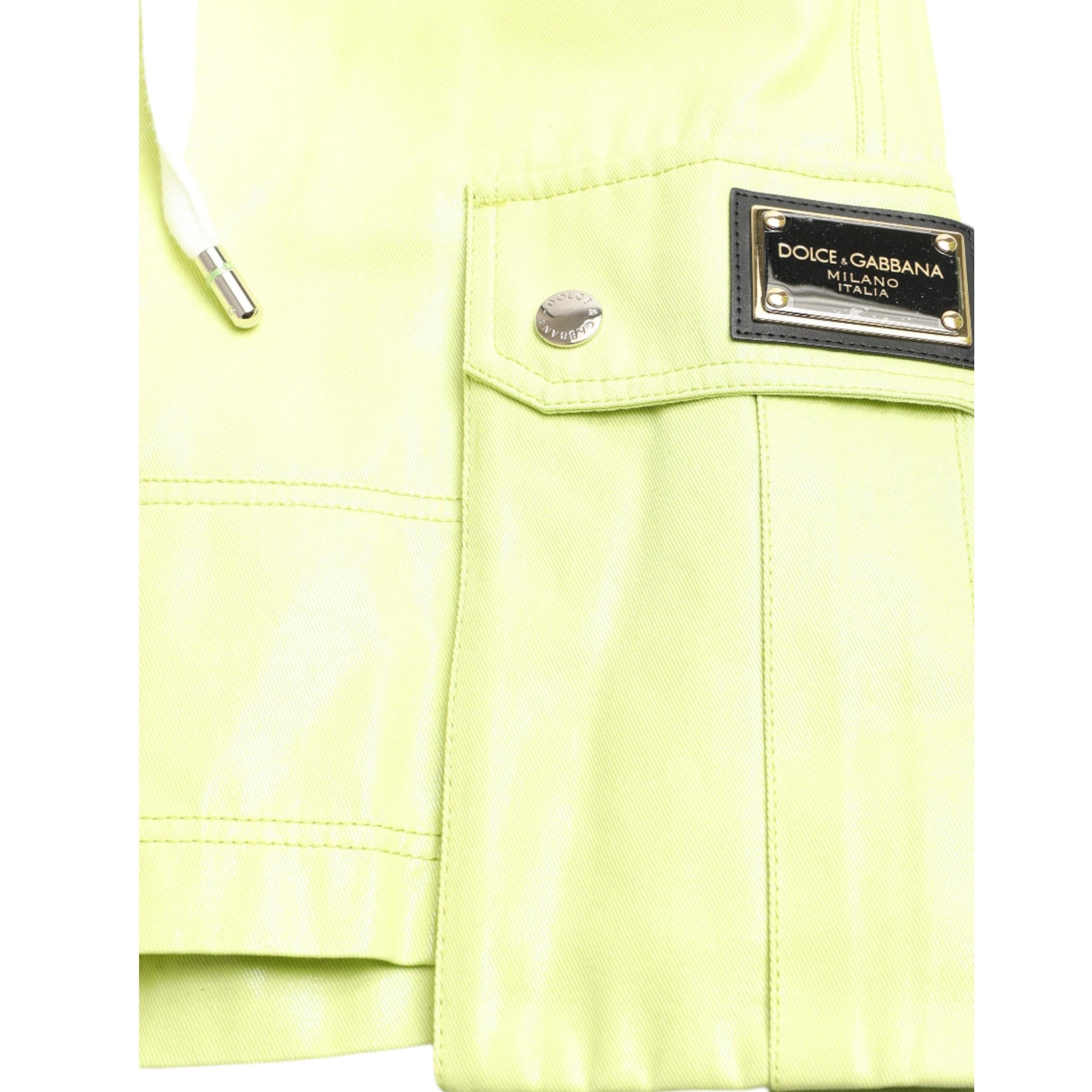 Dolce & Gabbana Light Green Cotton Men Cargo Bermuda Shorts