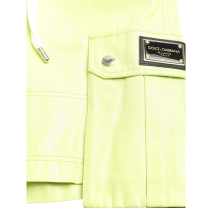 Dolce & Gabbana Light Green Cotton Men Cargo Bermuda Shorts