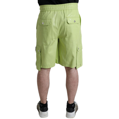 Dolce & Gabbana Light Green Cotton Men Cargo Bermuda Shorts