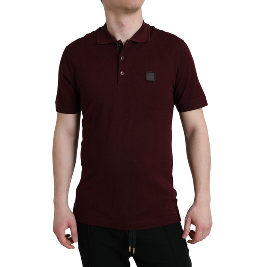 Dolce & Gabbana Maroon Collared Short Sleeves Polo T-shirt
