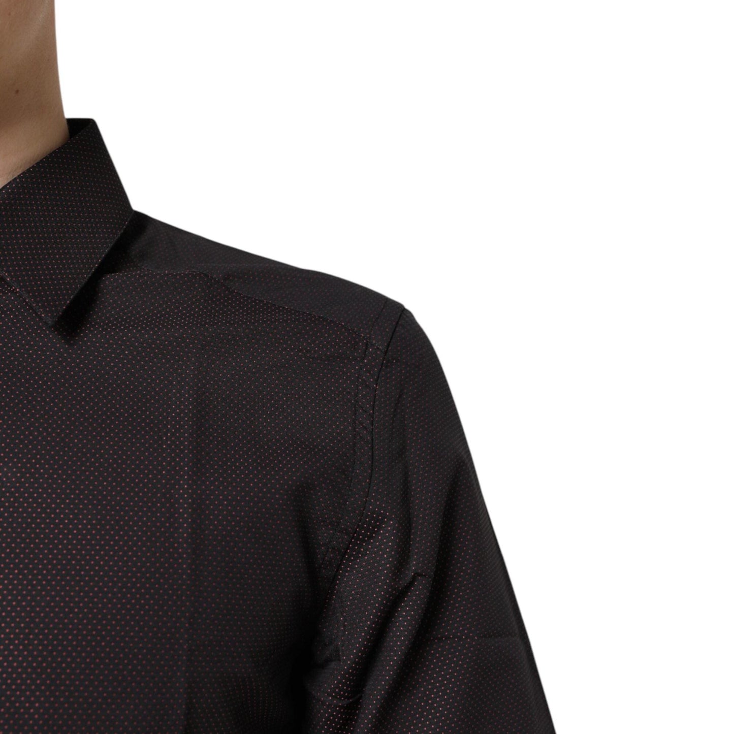 Dolce & Gabbana Maroon Jacquard Cotton GOLD Men Dress Shirt