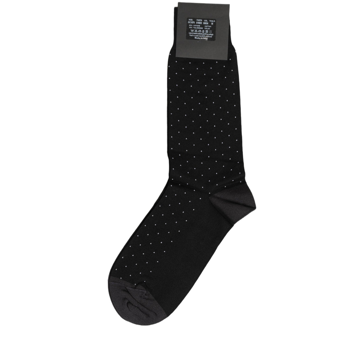 Dolce & Gabbana Men Black Cotton Polka Dot Mid Calf Accessory Socks