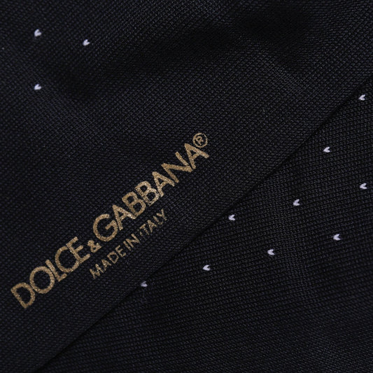 Dolce & Gabbana Men Black Cotton Polka Dot Mid Calf Accessory Socks