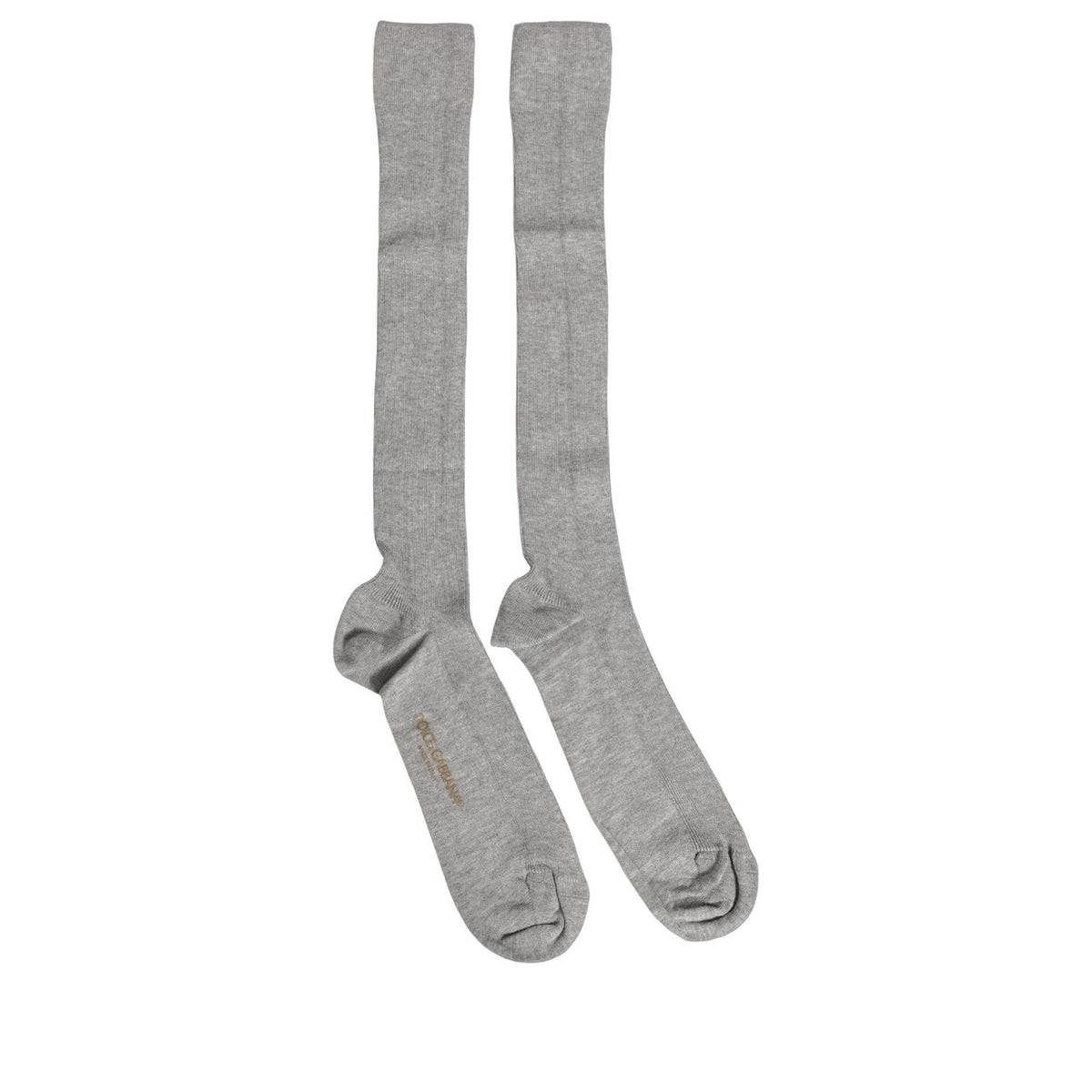 Dolce & Gabbana Men Gray Viscose Over The Calf Accessory Socks