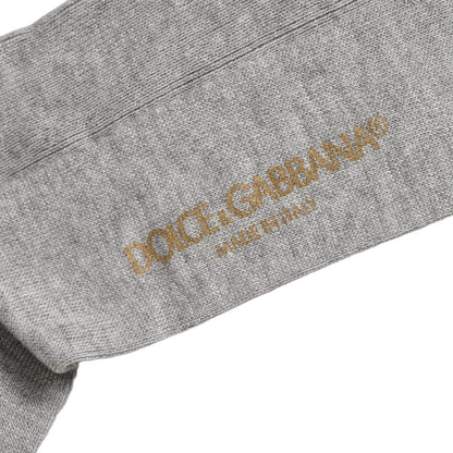 Dolce & Gabbana Men Gray Viscose Over The Calf Accessory Socks
