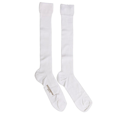 Dolce & Gabbana Men White Viscose Over The Calf Accessory Socks