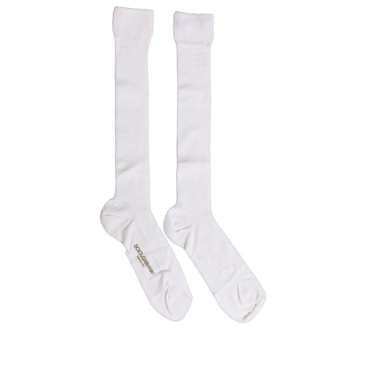 Dolce & Gabbana Men White Viscose Over The Calf Accessory Socks