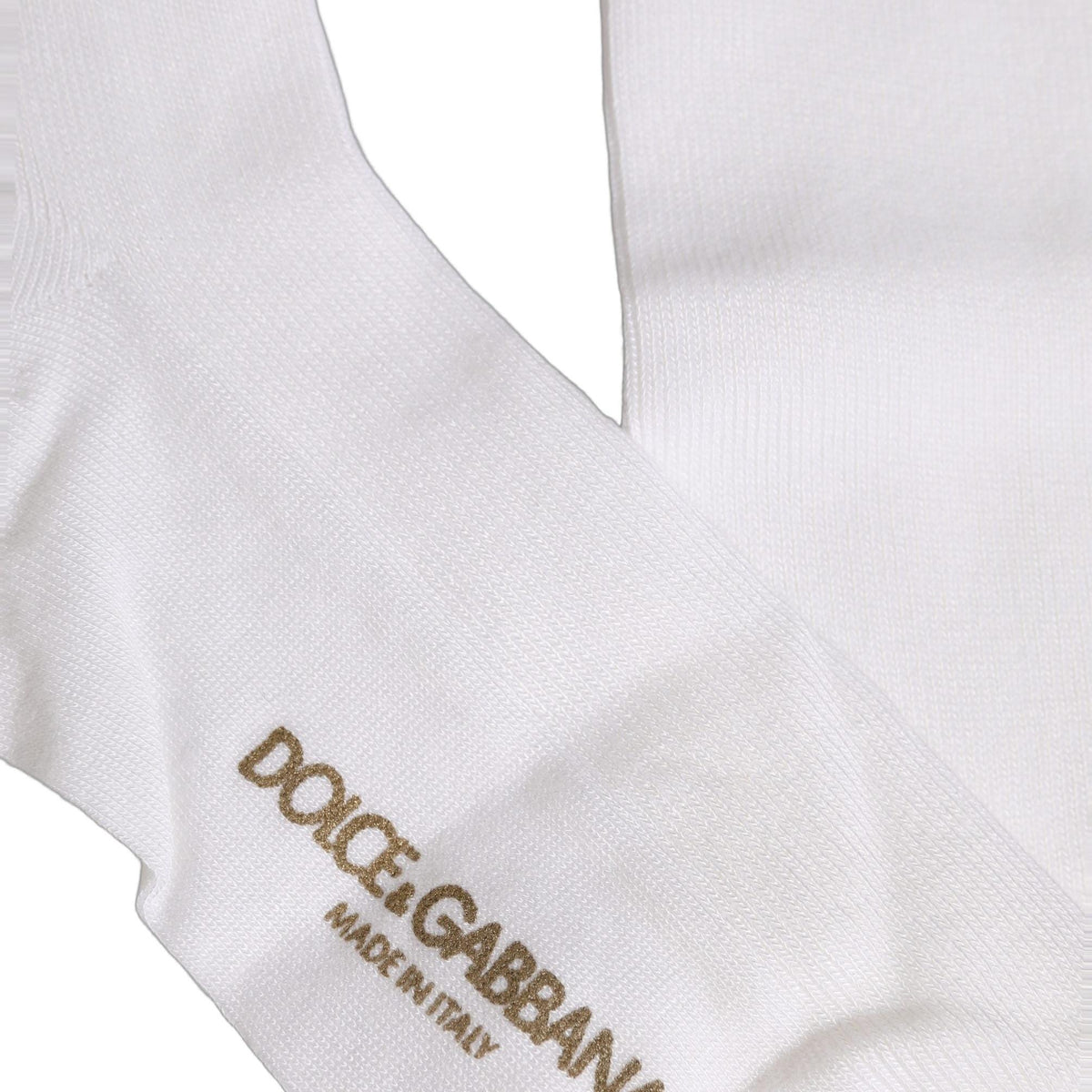 Dolce & Gabbana Men White Viscose Over The Calf Accessory Socks