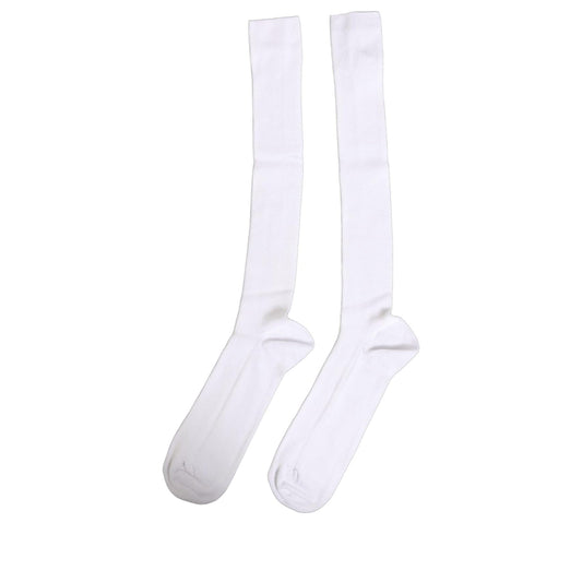 Dolce & Gabbana Men White Viscose Over The Calf Accessory Socks