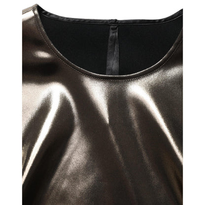 Dolce & Gabbana Metallic Bronze Roundneck SleevelessTank Top