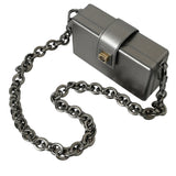 Dolce & Gabbana Metallic Grå Calfskin Skulder Taske with Chain Strap-Modeoutlet