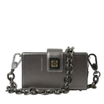 Dolce & Gabbana Metallic Grå Calfskin Skulder Taske with Chain Strap-Modeoutlet