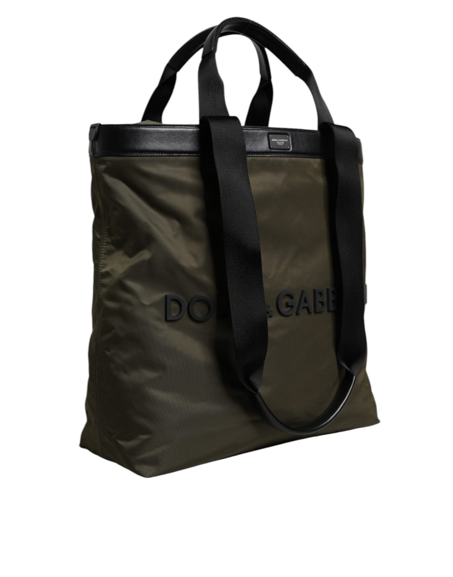 Dolce & Gabbana Military Green Nylon Shoulder Strap Tote Bag