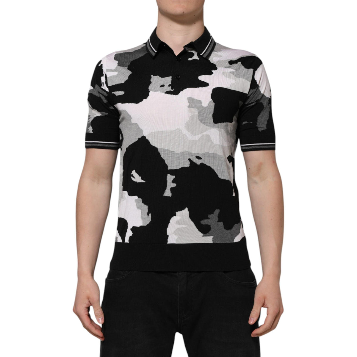 Dolce & Gabbana Multicolor Camouflage Collared Polo T-shirt