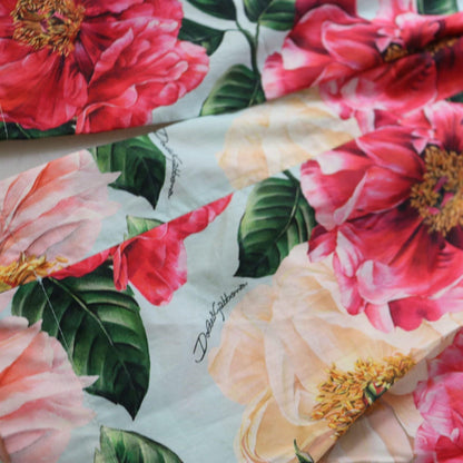 Dolce & Gabbana Multicolor Flora Printed High Waist Cropped Trouser Pants