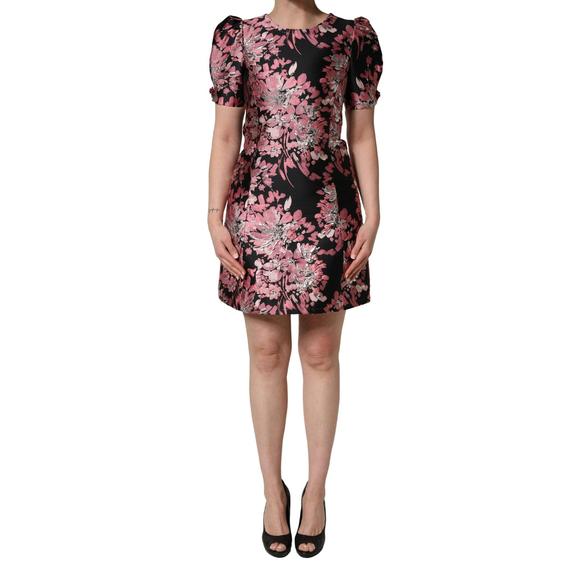 Dolce & Gabbana Multicolor Floral Brocade A-line Mini Dress
