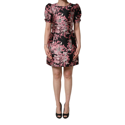 Dolce & Gabbana Multicolor Floral Brocade A-line Mini Dress