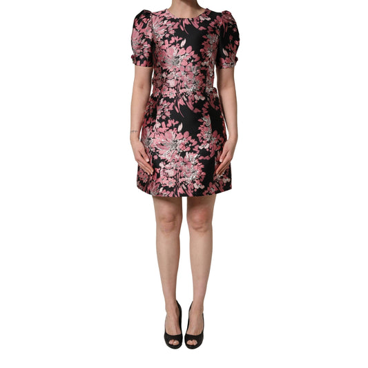 Dolce & Gabbana Multicolor Floral Brocade A-line Mini Dress