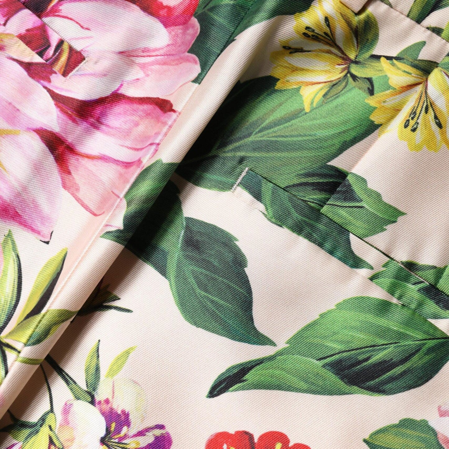 Dolce & Gabbana Multicolor Floral High Waist Straight Pants