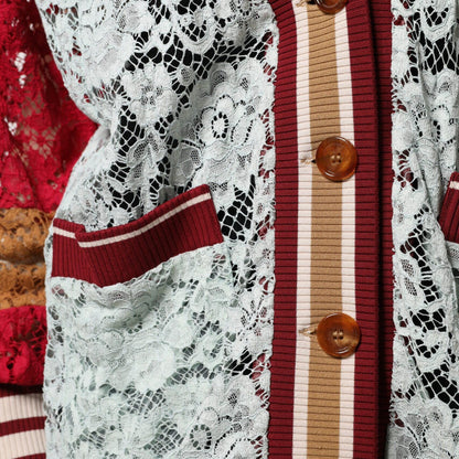 Dolce & Gabbana Multicolor Floral Lace Cardigan Sweater